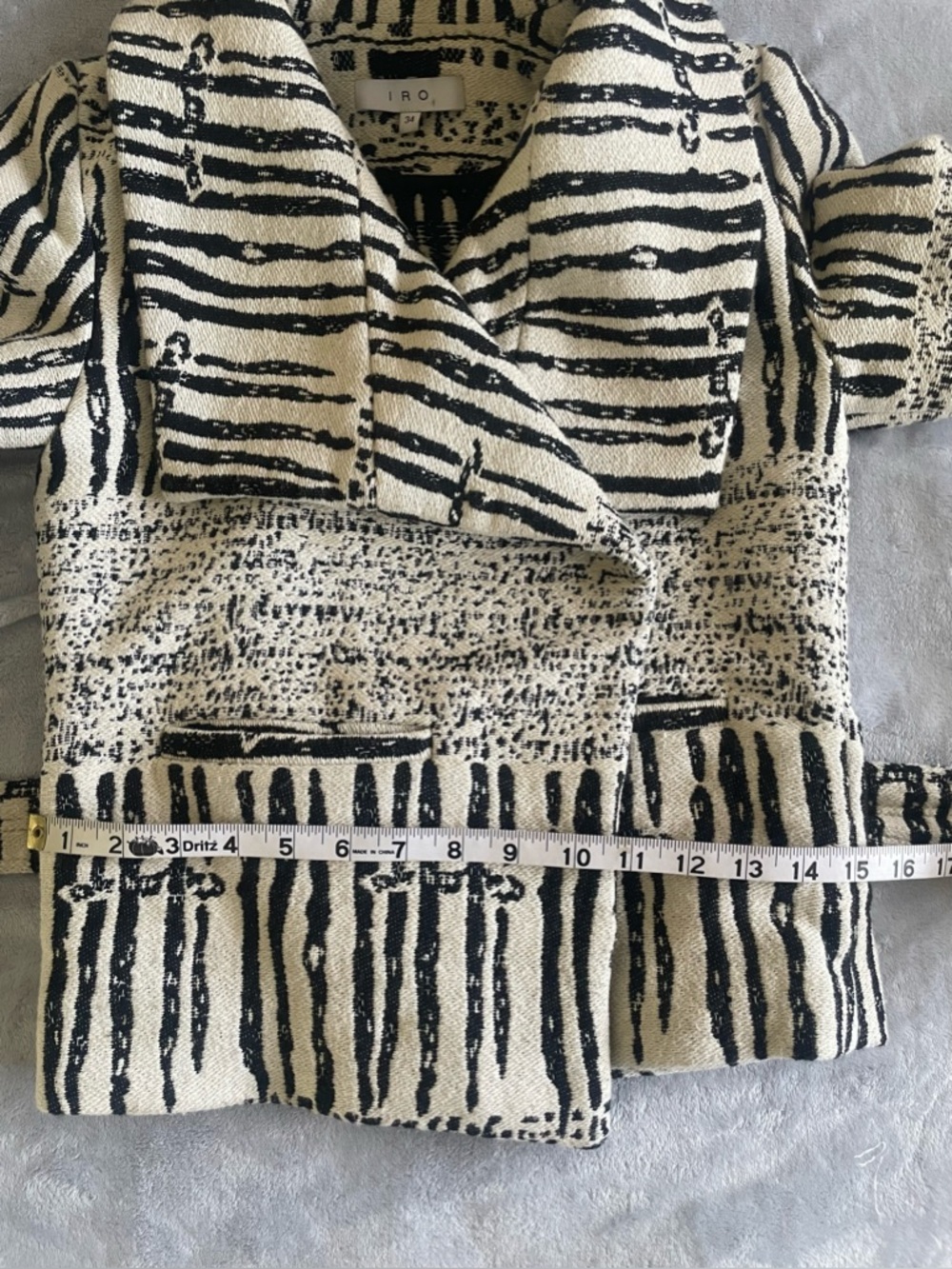 IRO Paris Aska Wrap Jacket Belted Textured Knit EU 34 - Picture 5 of 11